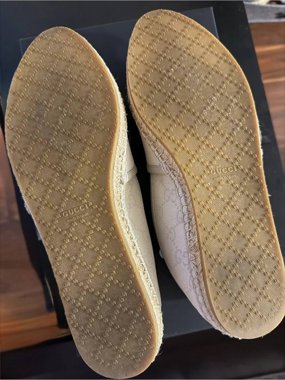 Authentic Gucci Beige GG Canvas Espadrilles